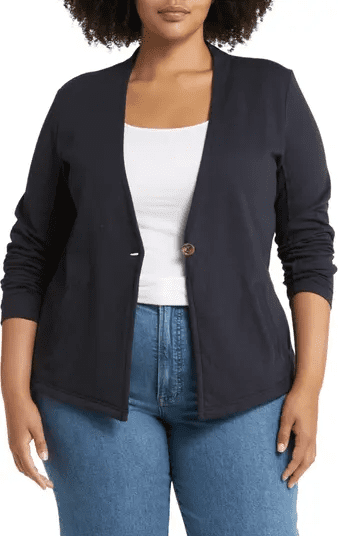 Caslon One-Button Knit Blazer